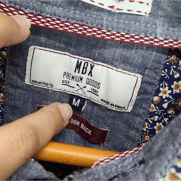 MBXâMen'sââFloral ButtonâDownâShirtâSizeâMedium - Picture 5 of 6